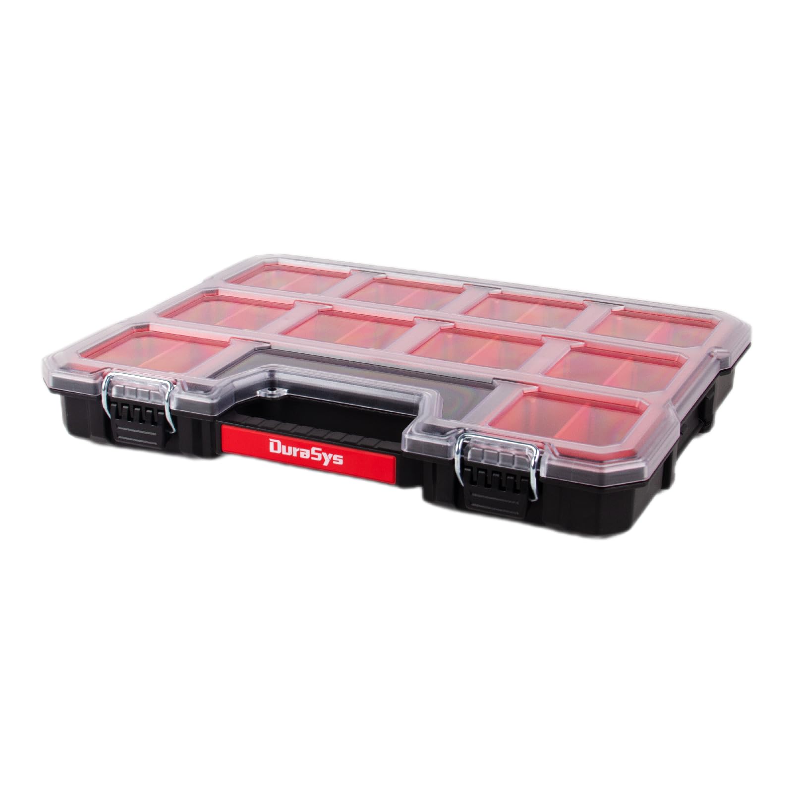 DuraSys Tools Organizer, Small Parts Storage Toolbox, 17.3 * 13.7 * 2.5" Durable Hardware Box Storage, with Removable Inner Cups