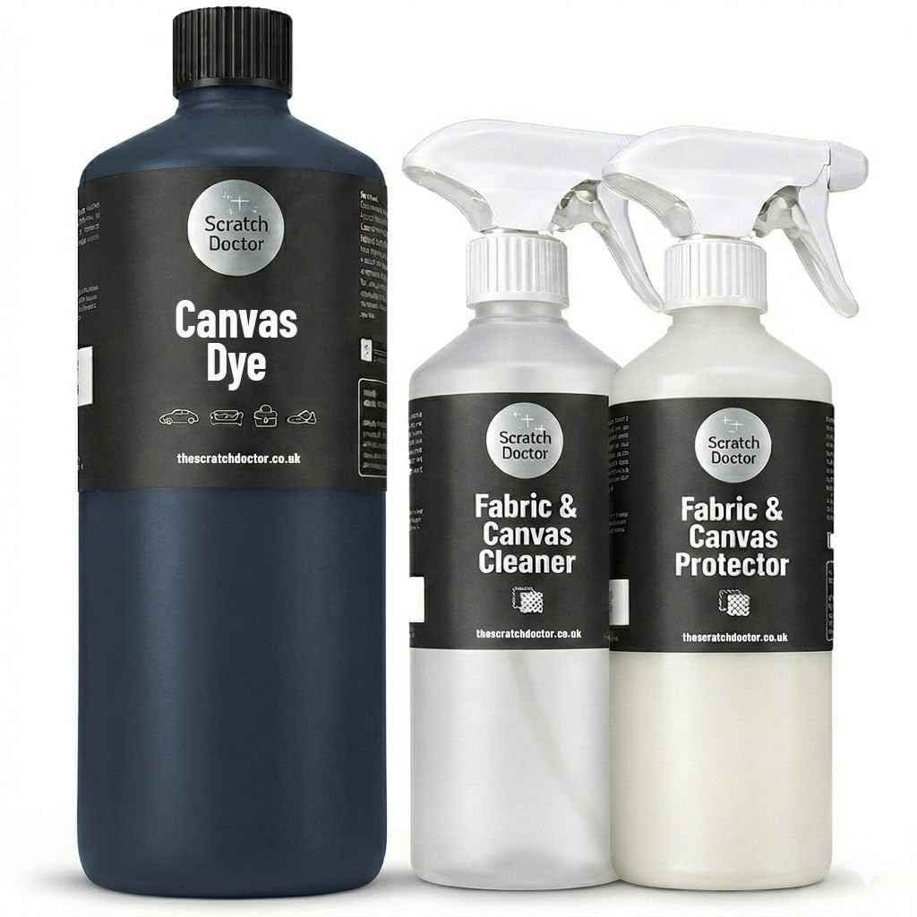 The Scratch Doctor Dark Blue Scratch Doctor Canvas Dye Kit Restore Faded Colour On Convertible Car, Boat Roof, Awning & Soft Top (, 1000Ml)