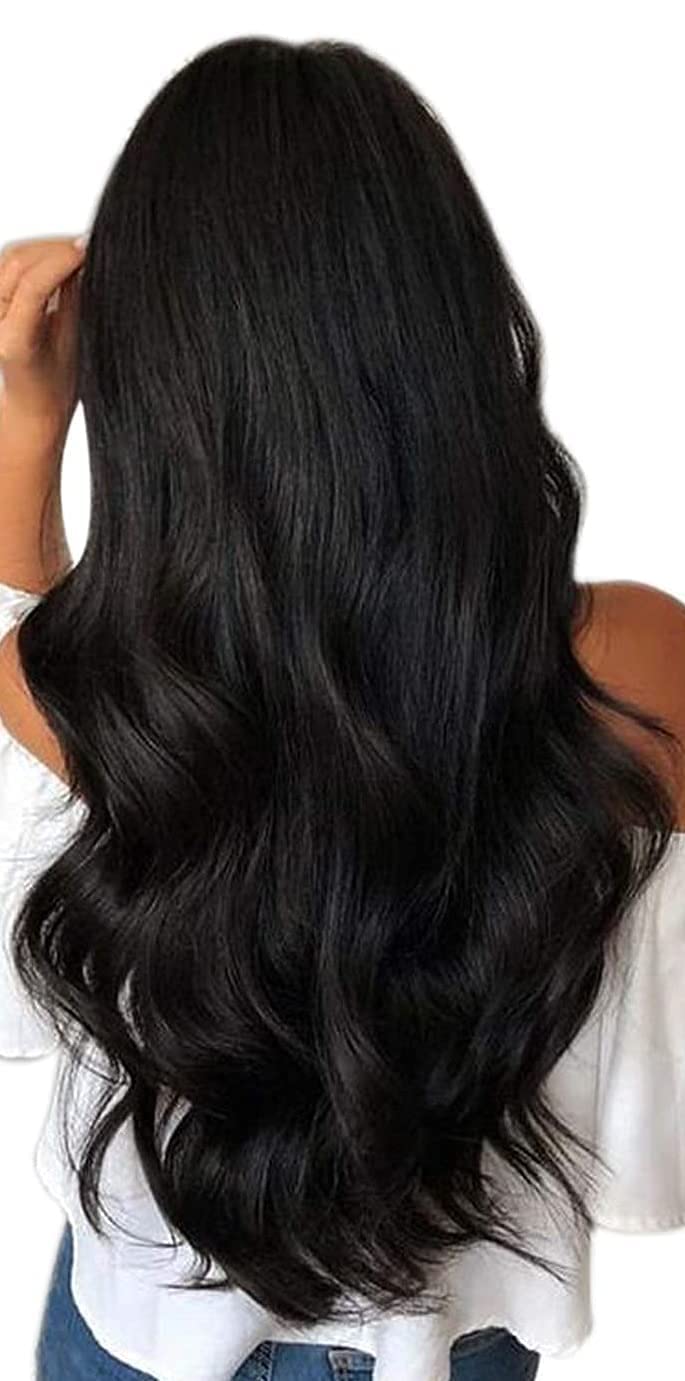 Curly Wavy Hair Extension in Black color 5 clip, 120 gram in New Updated Model