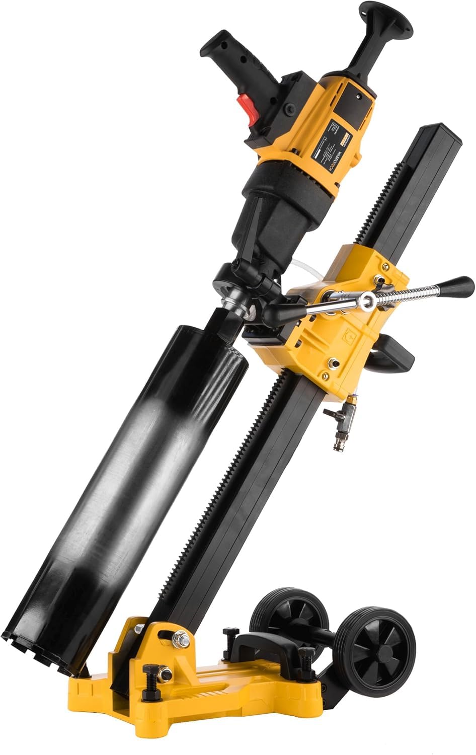 Kernbohrgerät Handgeführt ⌀ 8–112 mm an Kernbohrständer und Wasserzuführgerät 11 L - Diamant Kernbohrmaschine 3960 U/min - Kernlochbohrmaschine 3 Gänge 1500 W für Nass und Trockenbohrungen