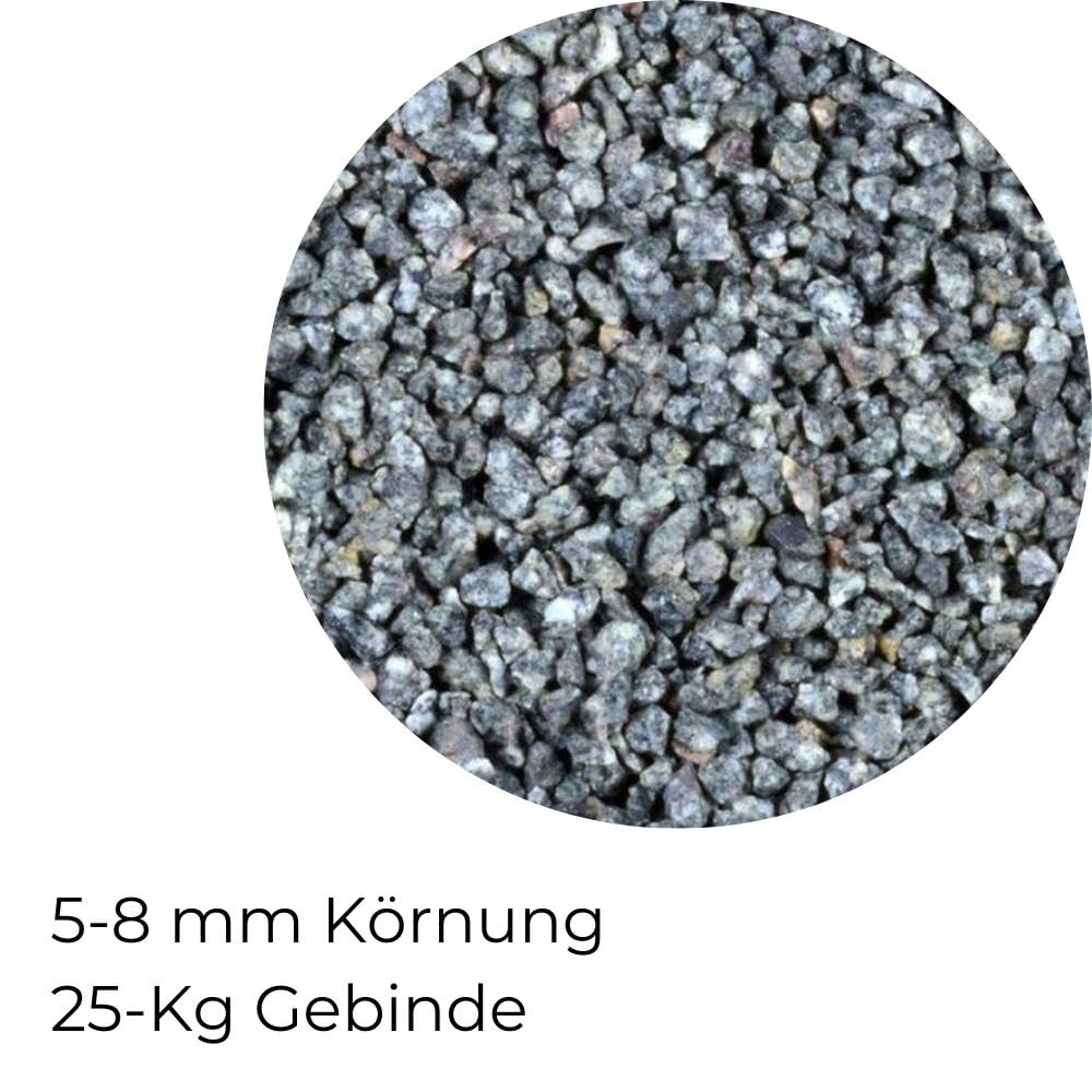 Kieselsteine Garten Zierkies Granit 5-8 mm 25 kg Grau Aquarium Kies Granitkies Weg Steinteppich Zierstein Splitt