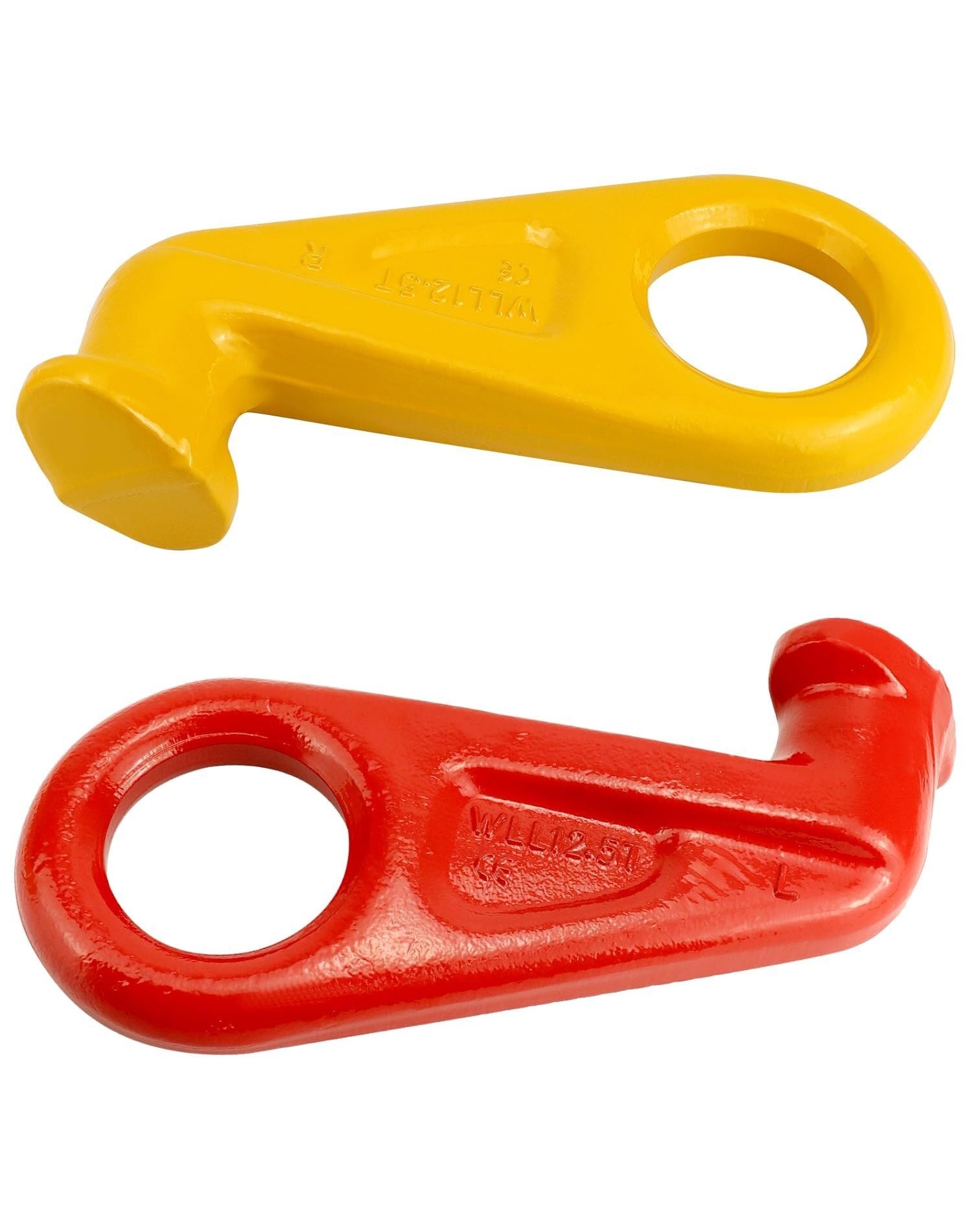 Ganci di sollevamento for container, confezione da 2, 12,5 T, gancio di sollevamento for container in acciaio legato, sinistra e destra, a 45 gradi