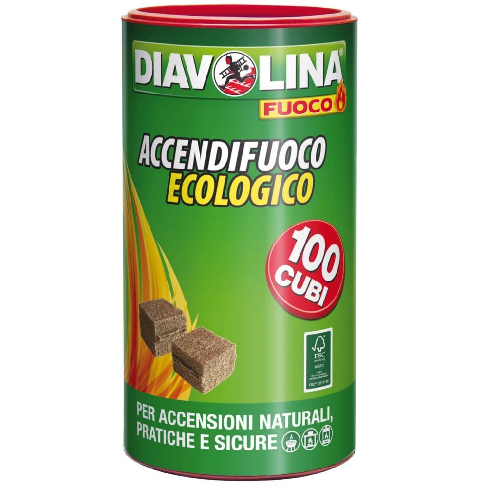6PZ DIAVOLINA ACCENDIFUOCO ECOLOGICO 100 CUBETTI 15317 NextradeItalia Mod.FERX.PPGPK