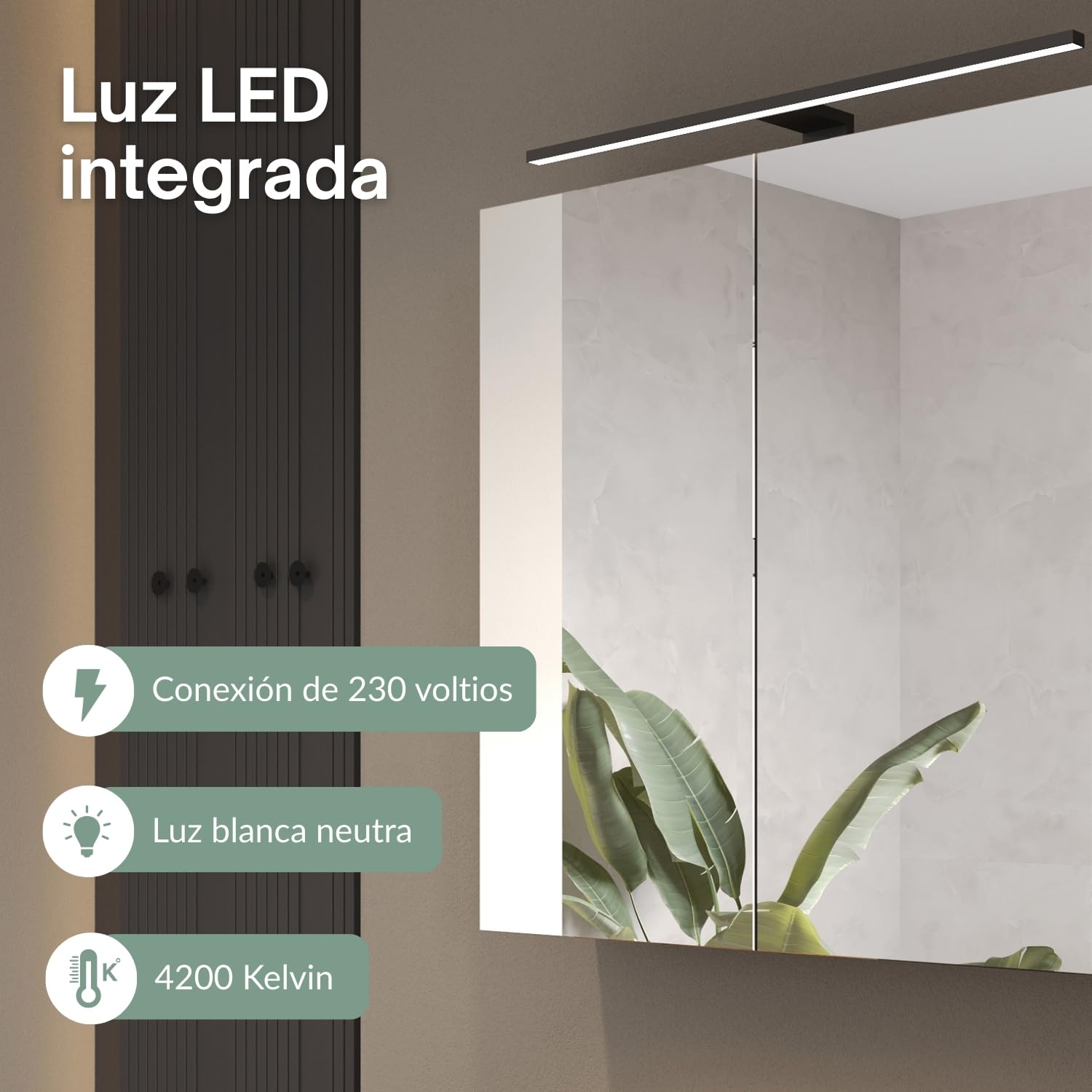 Planetmöbel Aria Armario con Espejo con iluminación