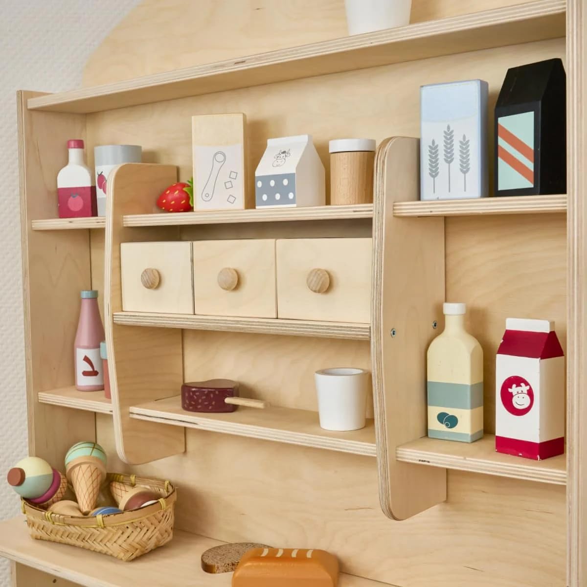 Meppi Kaufladen Cookie aus unbehandeltem Holz - Kaufmannsladen für Kinder - Marktstand - Shop