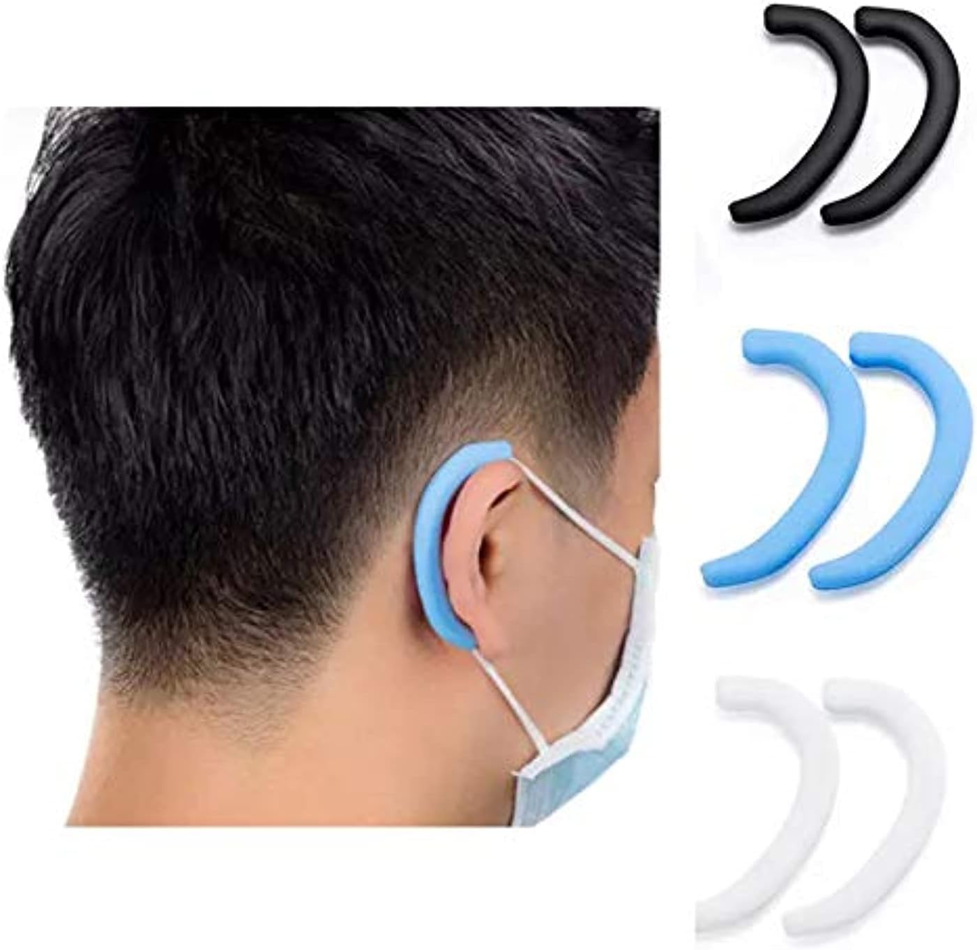 PARALLAXReusable Silicone Comfort Ear Cap For Face Mask, Earloop For Adults And Ear Strap For Kids ,Assorted colors