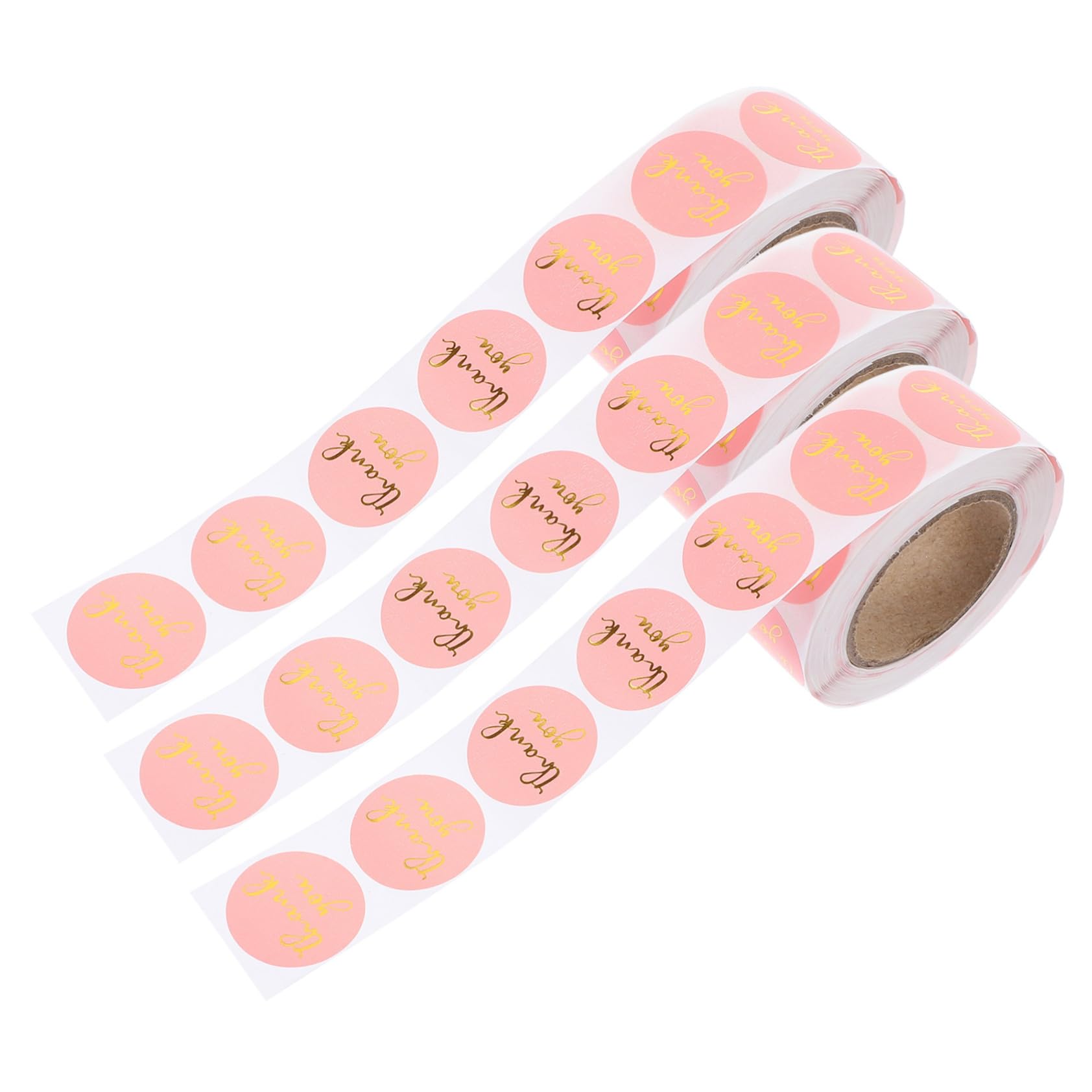 5 Set Carta Adesiva Adesivi Estetici Adesivi D'oro Etichetta Etichette Libri e Per Libri Grazie Piccola Piccoli Di Ringraziamento Rosa 3 * 5