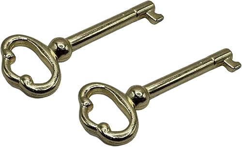 Miniatura 5 de Llave de esqueleto universal reproducción de latón para gabinetes, curio, joyeros, escritorio y más, paquete de 1 - KY-2 (latón, juego de 2)