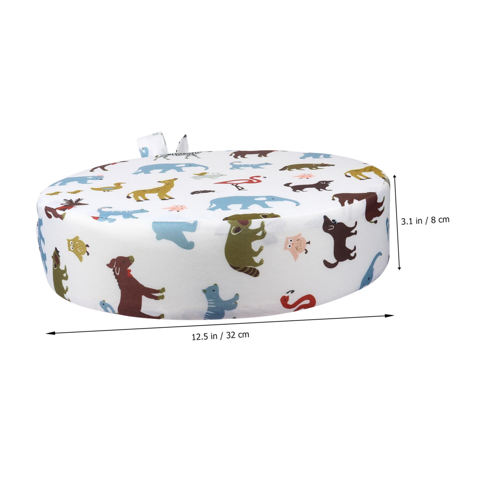 Cuscino Rialzo Sedia per Bambini Imbottito in Cotone e Spugna Copertura Sfoderabile e Zip per Seduta Rotonda da Pranzo Beige per Bambini e Neonati