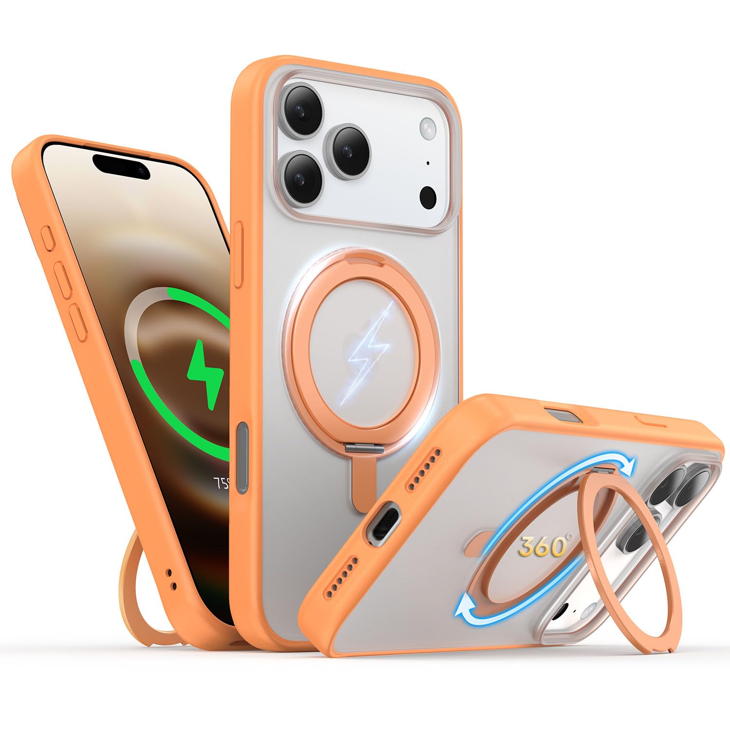 Coque iPhone 17 Pro Max antichoc orange avec housse protection magnétique - 8