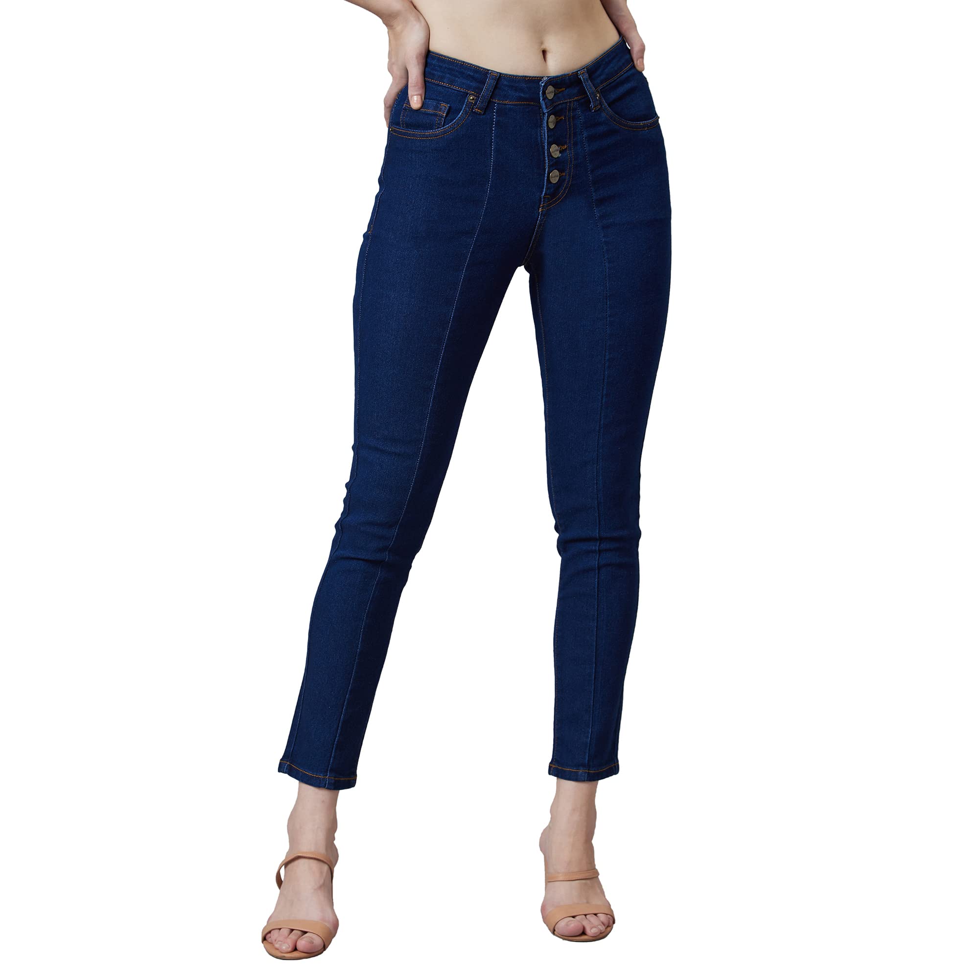 AKA CHIC Women Slim Fit Mid Rise Stretchable Denim Jeans