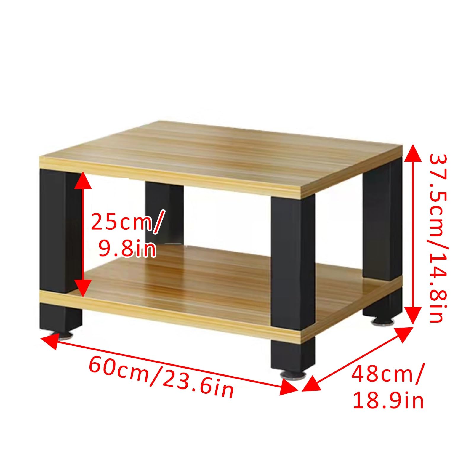 Support Robuste pour matériel Audio-vidéo et Phono - Tour de Rangement multimédia (Noir foncé 60x48x37,5 cm)