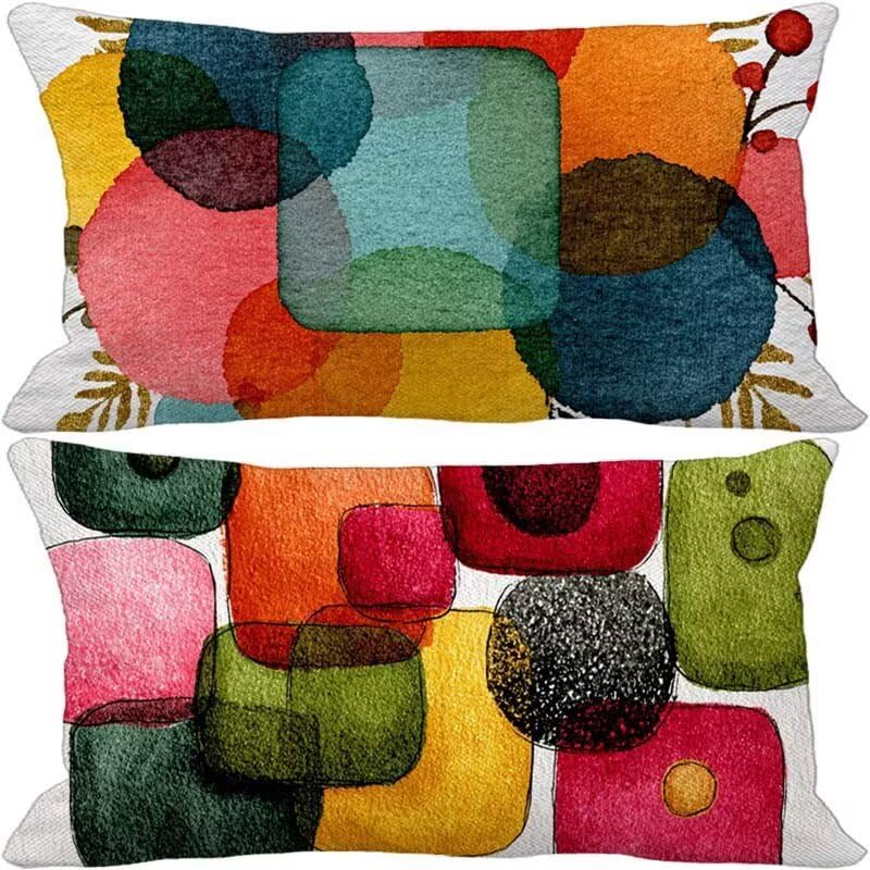 Housse coussin 40 x 80 imperméable pour décoration salon été extérieur jardin
