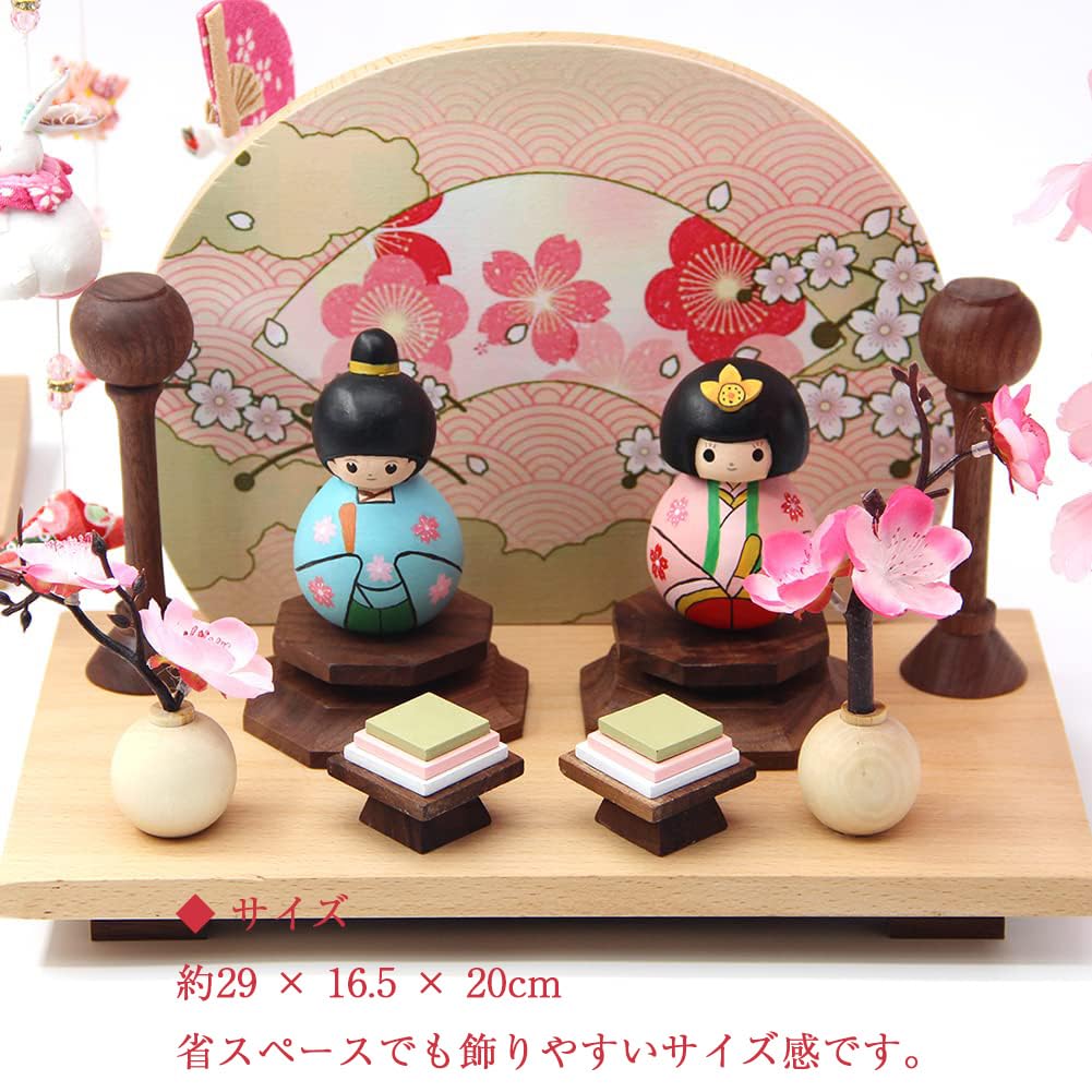 Amazon | OKBABY 桜 飾り台・屏風セット 木製 29x16.5x20cm 道具のみ