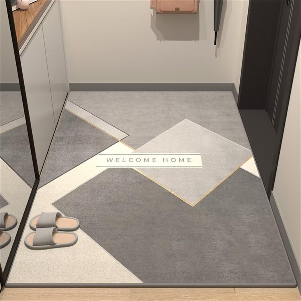 Tapis de salle à manger géométrique pour grand salon chaleureux et design gris