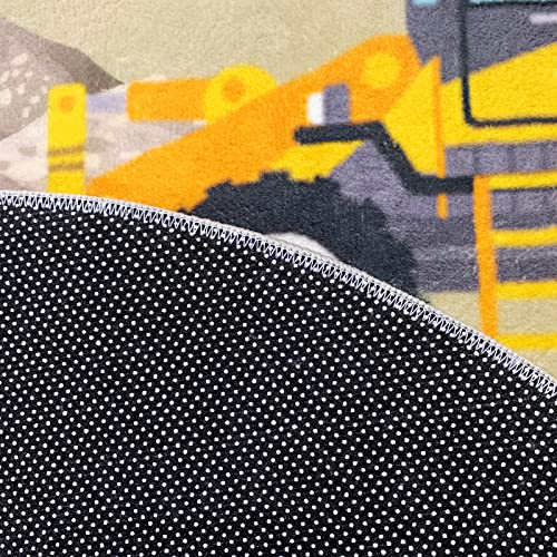 Ustide Large Oval Kids Play Rug 5'X7' Soft Kids Living Room Bedroom Rug Non Slip Construction Rug For Boys Room Washable #TOP6