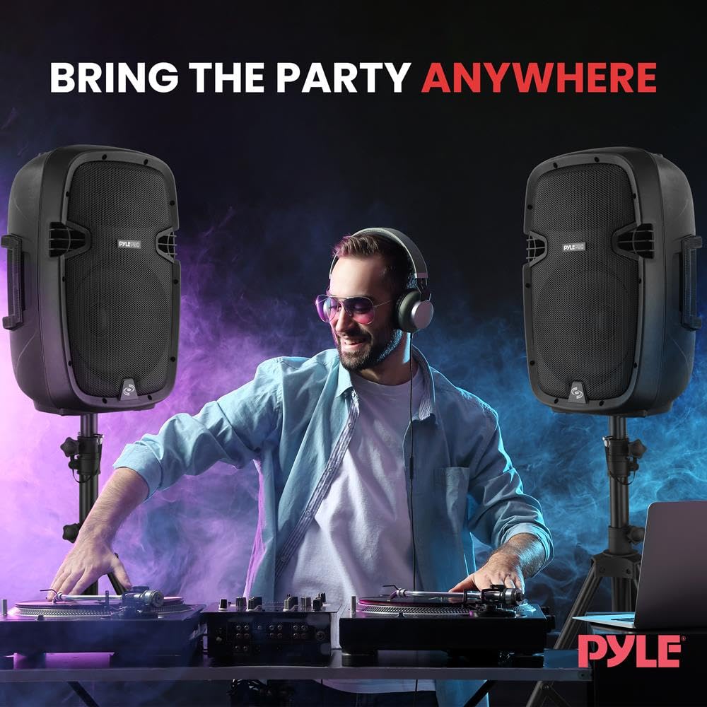 Pyle Caja de música Bluetooth Grande, 600 W, Altavoz para Fiestas, Sistema PA con Mando a Distancia, Caja de Sonido móvil, Altavoz DJ con USB, MP3, SD, Entrada RCA, Altavoz portátil