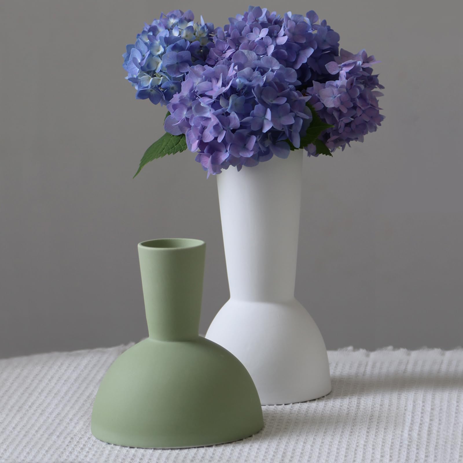 Abbittar Ceramic Vase Set of 2, Flower Vases for Rustic Home Decor