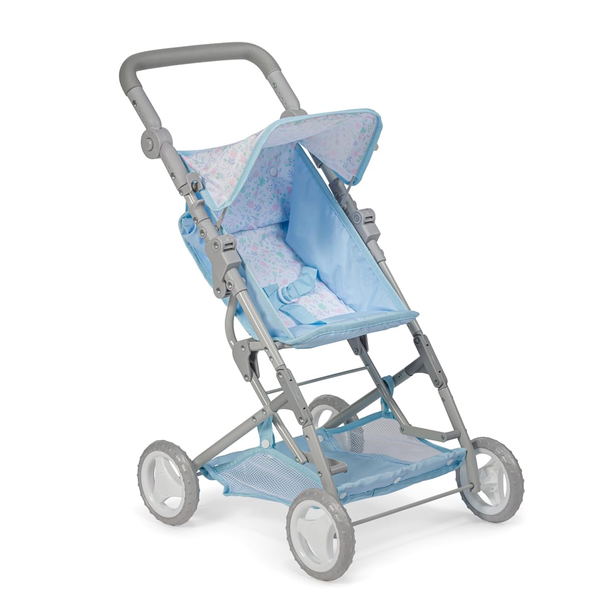 Jc Toys- Silla de paseo plegable modo paraguas, para muñecas de hasta 45 cm, ideal para jugar y pasear, blanco y azul a rayas, decoración elefante, diseñado por Berenguer, +2 años — view 15