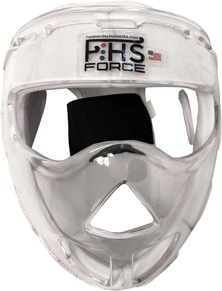 Field Hockey Face Mask Clear Force Transparent Penalty Corner Protection, Available Colors Black, White, Blue in Senior & Junior Size's : Sports & Outdoors