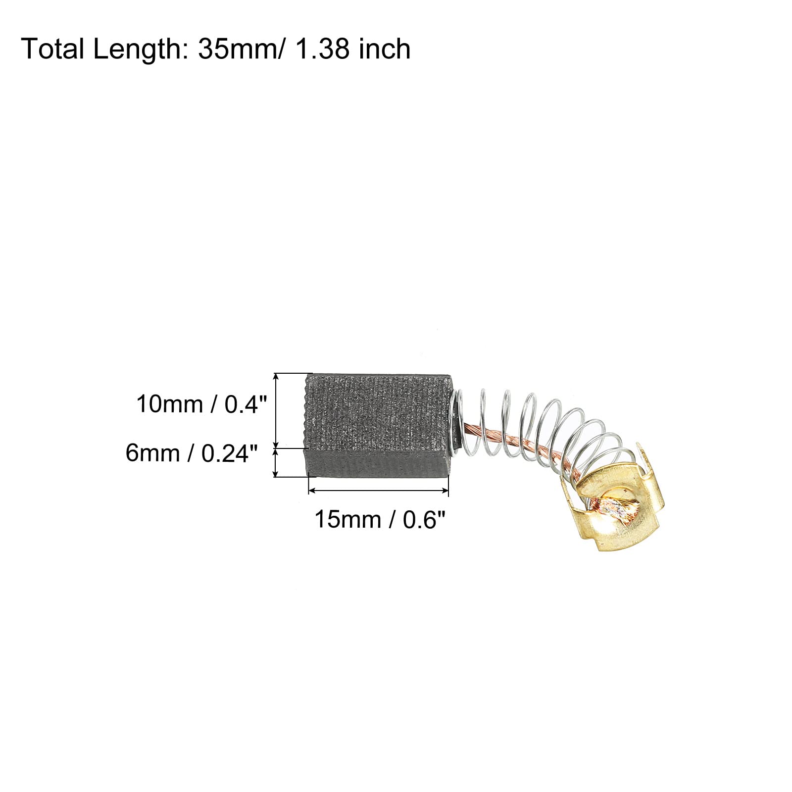 PATIKIL Carbonio Spazzole Spazzola Carbone Ricambio 15x10x6mm per Motori Elettrici Potenza Strumento Angolo Smerigliatrice Tavolo Ricambio Parte Riparazione, 2pz