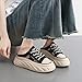 Hhhchpm Women's Slip on Platform Sneakers Mule Shoes Comfortable Breathable Cutout Casual Clogs Fashion Summer Lace-Up Non-Slip Hollow Sandals Outdoor Casual Driving Shoes (Black,8)