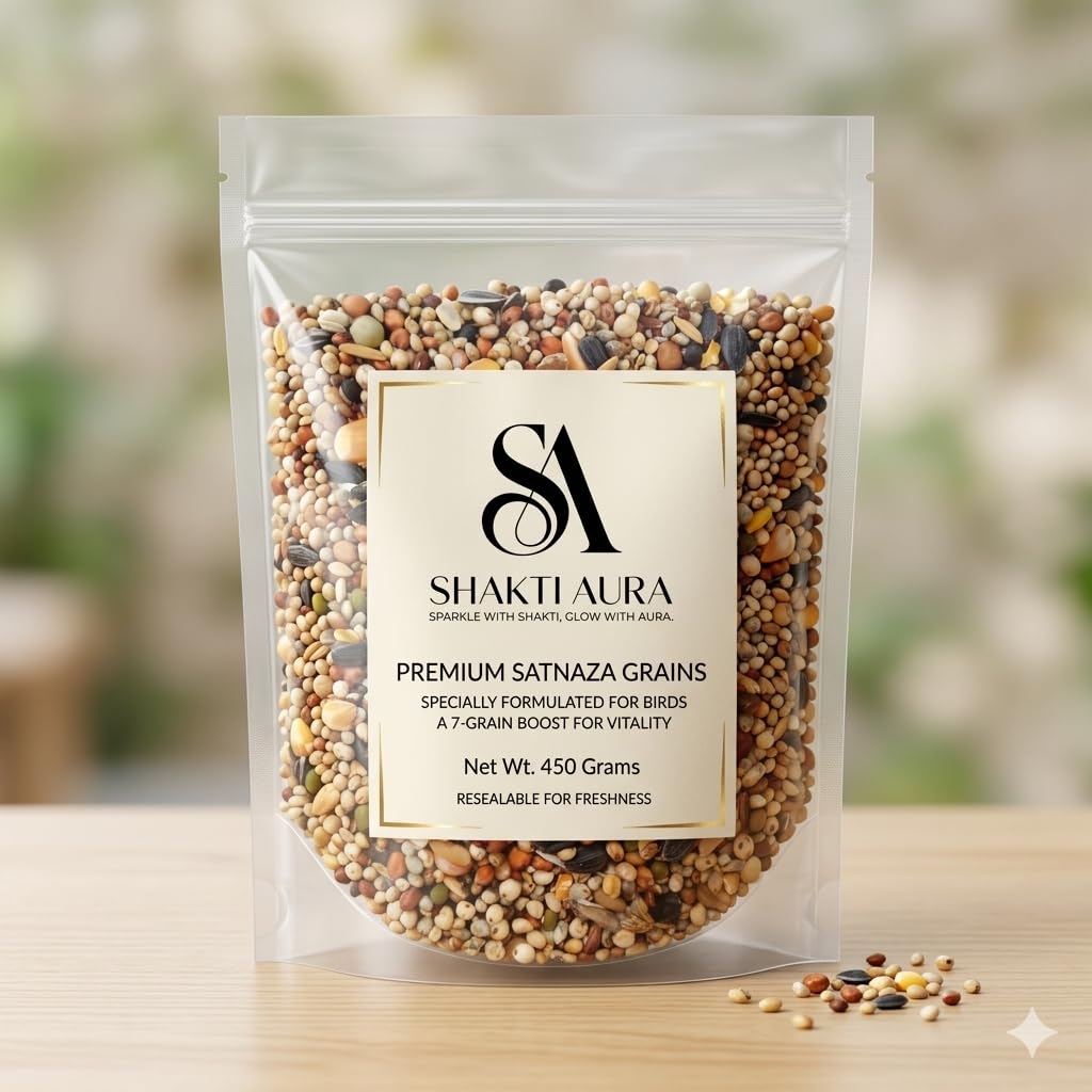 Shakti Aura Premium Satnaza Grains for Birds, 7-Grain Blend, Resealable Pack (450 Grams)-image-48