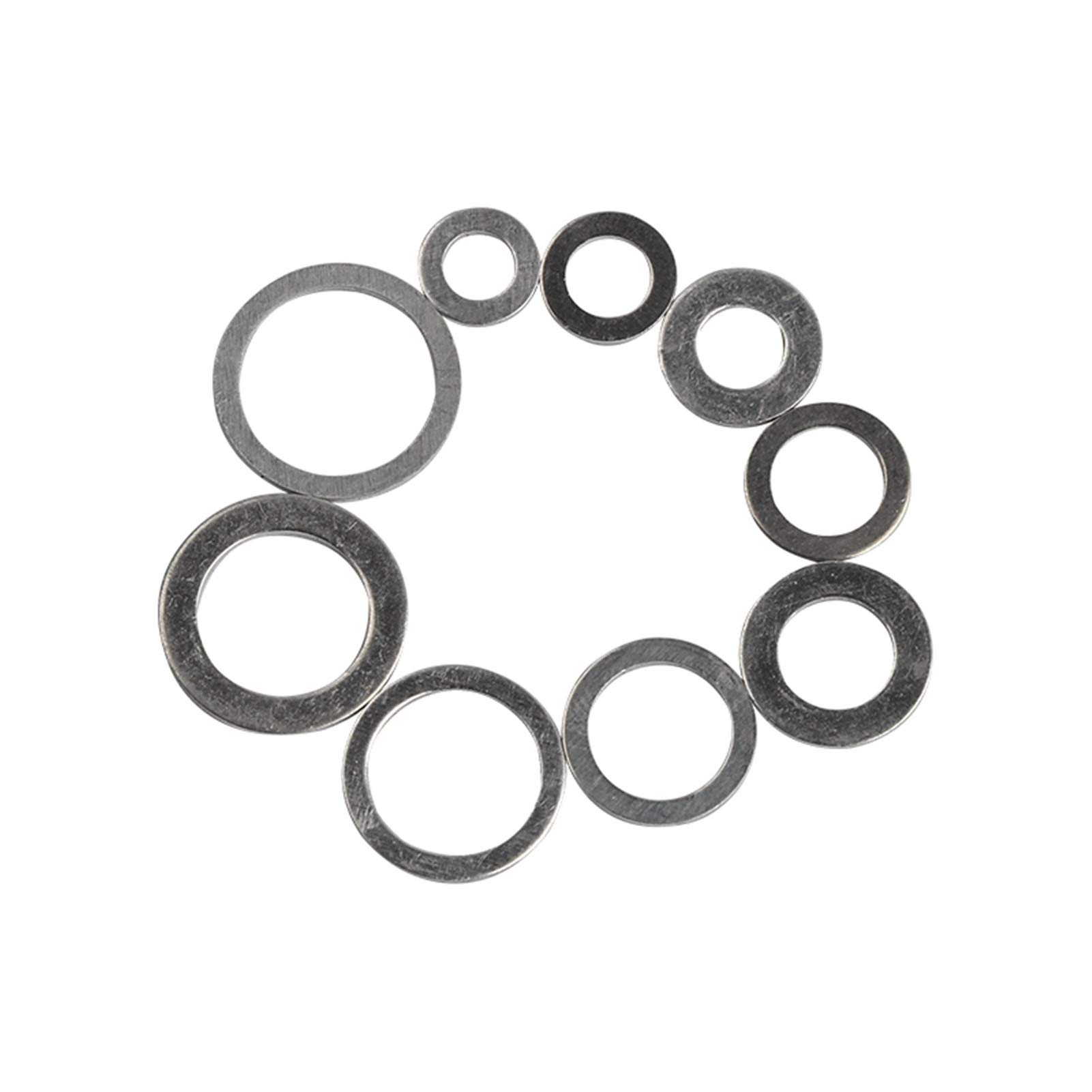 Mdingbao-Arandelas Juego de Juntas Planas de Aluminio de 200 Piezas Juego de Sello de Anillo Plano Conjunto de 9 tamaños M5 / M6 / M8 / M10 / M12 / M14 con Caja, Corrosión y Duradero