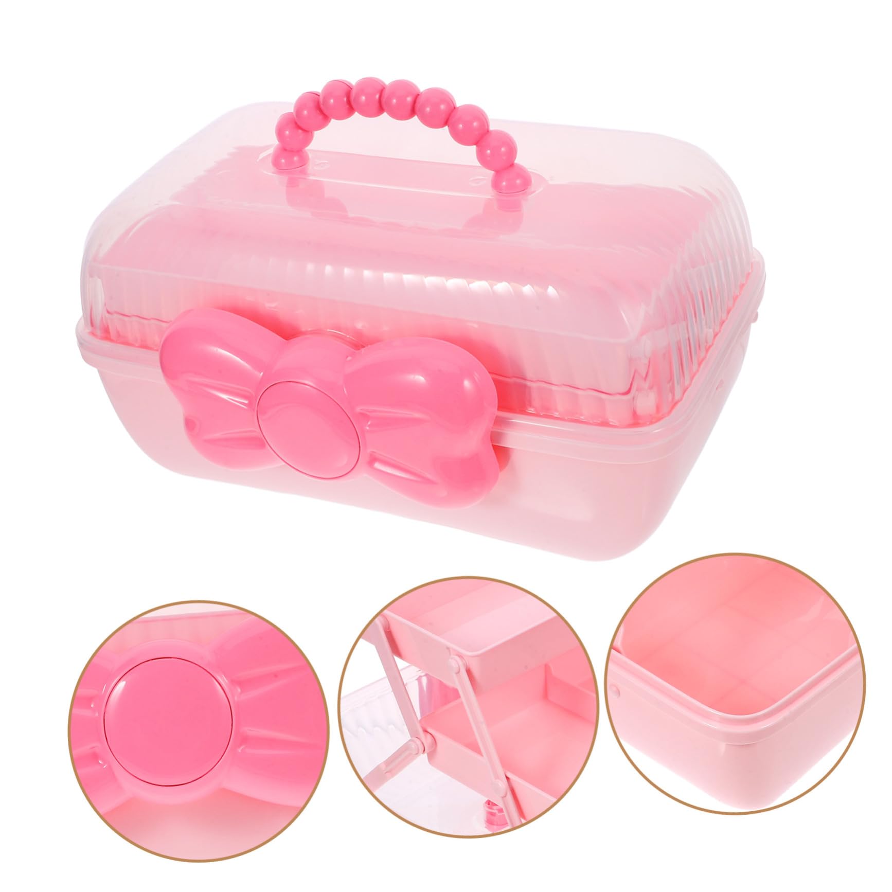Haargummibox Aufbewahrungsbox für Haarschmuck Schreibtisch-organizer für Haaraccessoires Tragetasche für Kopfbedeckungen Kleine Schmuckbox mit Ausreichend Stauraum