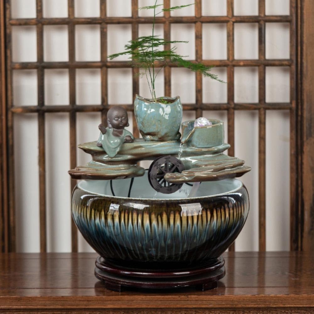 Relajación Fuente de sobremesa de cerámica for pecera, Ambiente Relajante for la decoración del hogar y la Oficina.