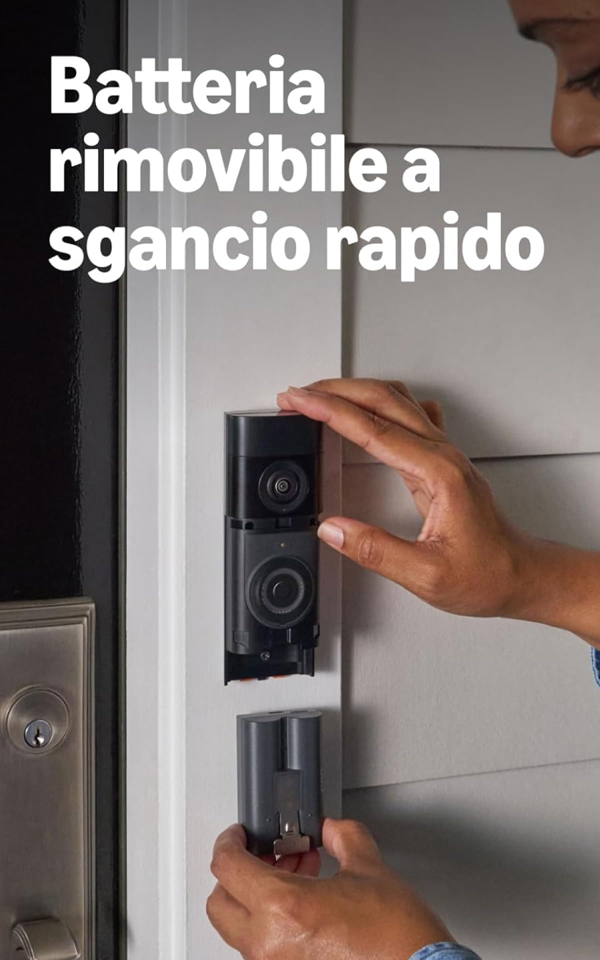 Ring Battery Video Doorbell Plus (ultimo modello) + Chime (3ª gen.) | Retinal 2K, zoom avanzato 6x | Batteria a sgancio rapido | Prova gratuita di 30 giorni del piano di abbonamento Ring