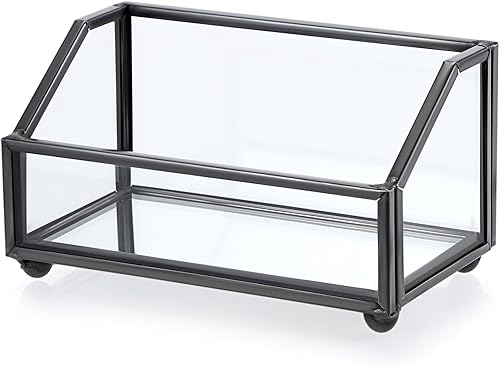 Miniatura 10 de Hipiwe Soporte para tarjetas de visita de vidrio, organizador de exhibición de tarjetas de presentación de marco de metal, soporte de almacenamiento