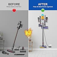 Vista 5 de LANMU Soporte para accesorios compatible con Dyson V15 V11 V10 V8 V7 Outsize Gen5 aspiradora inalámbrica, estación de acoplamiento sin taladro