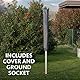 Vileda Sun-Lift Compact Wäschespinne, 40 m Leinenlänge,höhenverstellbar 1,55-1,72 m, Easy-Lift-System, inkl. 8 Kleiderbügelhalter, Bodenhülse, UV-beständige Schutzhülle, Farbe Grau, Eco-Verpackung