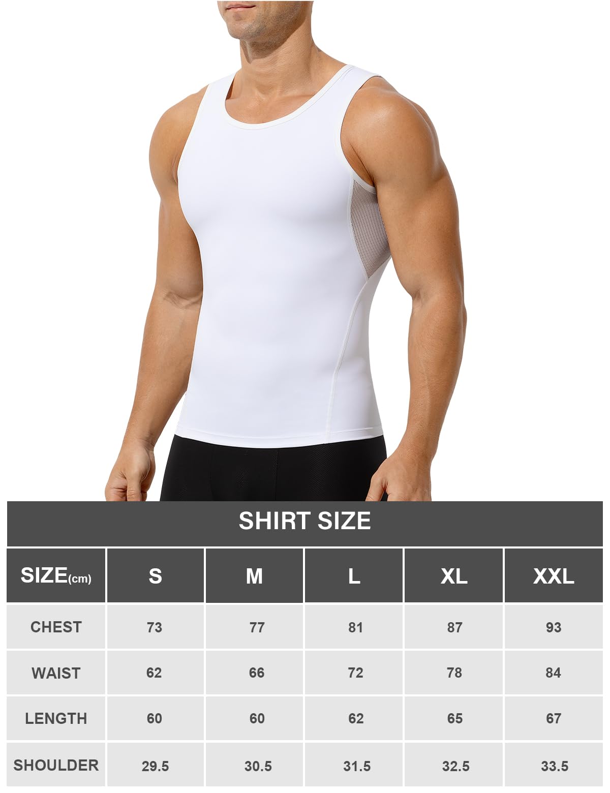 Kompressionsshirt Herren Shapewear Bauchweg Unterhemd | Atmungsaktiv Body Shaper Compression Shirt Ärmellos Tank Top