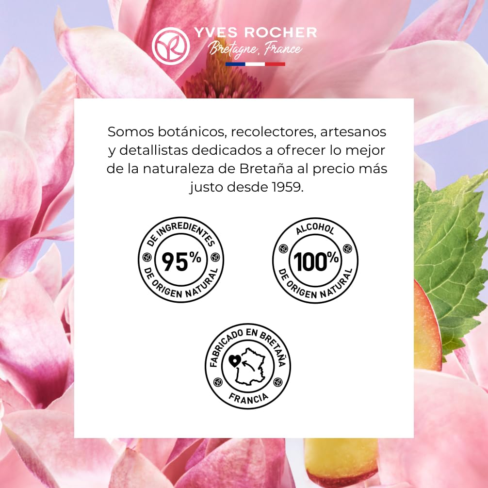 Yves Rocher L'EVIDENCE Eau de Parfum Mujer 100ml Magnolia, Durazno Pachulí | Perfumes para Mujeres - Fragancia elegante y sostenible en un Frasco Minimalista - Idea de Regalo