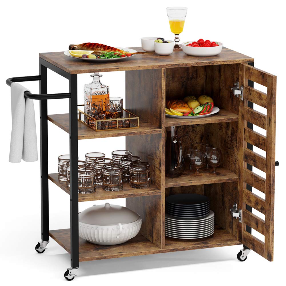 Buy Tribesigns Kitchen Trolley Serving Trolley Kitchen Cart Catering Trolley Modern Industrial