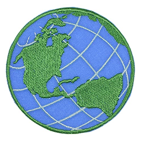 Jpt - Earth Planet Globe For Kids Children Embroidered Applique Iron/Sew On Patches Badge Cute Logo Patch On Vest Jacket Shirt Hat Jean Clothing Bag #TOP16