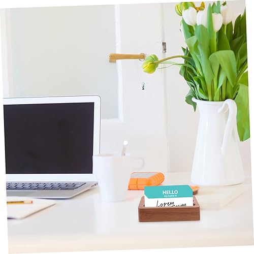 Miniatura 8 de STOBAZA Soporte de exhibición de tarjetas de madera Soporte de letrero Caja de tarjetas de visita Organizador de escritorio