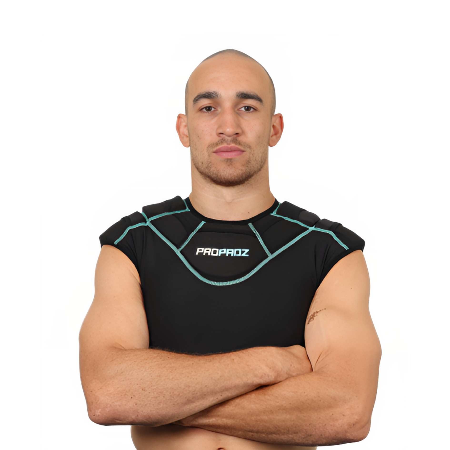 PROPADZ Adult Rugby Shoulder Pad Vest – World Rugby Approved, Modular Gel Pads, Lightweight and Breathable Protection for All Levels (XL)