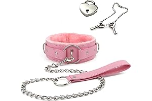 Pink Pu Leather Collar and Leash Set for Women