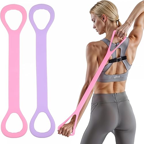 2 bandas de resistencia de figura 8, bandas elásticas para entrenamiento, bandas elásticas para pies, piernas, estiradores de manos, ejercitador de