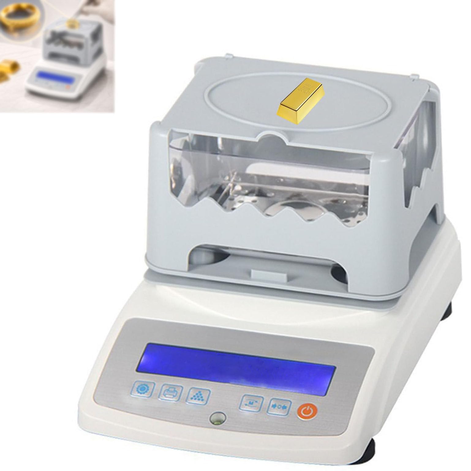 GmhXylophyte Solid Density Meter Digital Density Tester Metal Purity Analyzer Solid Accuracy 0.001g/Cm3, Suitable For Density Test Of Gold, Silver, Palladium And Platinum 600A