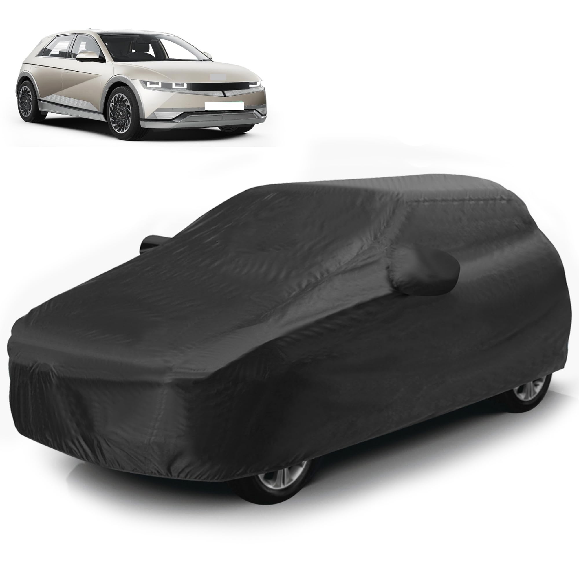 AUTOGUYS GL-I 100% (Tested) Waterproof Car Cover for Hyundai Ionic 5 [Year 2023 Onwards] - Dust & UV Proof Cover with Waterproof Taping (Black)