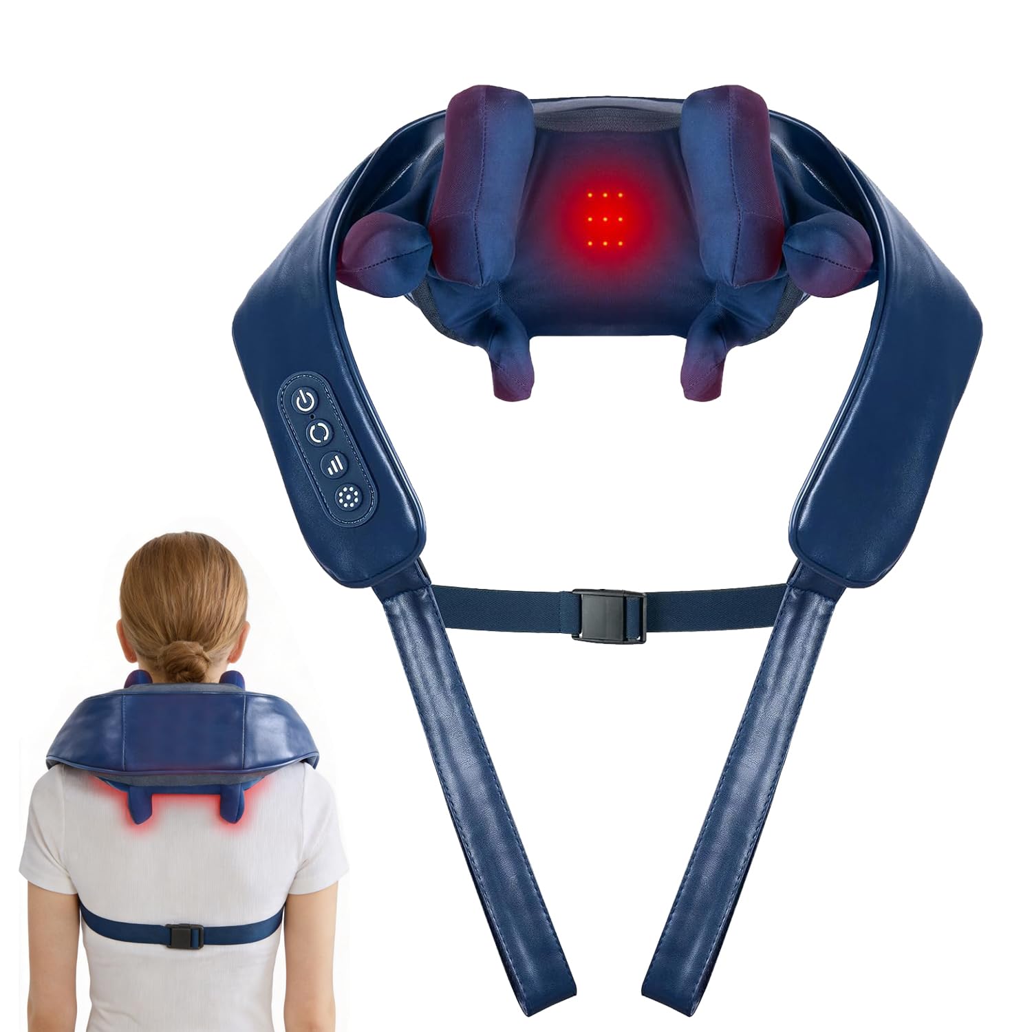 Masseur dos et cervicales électrique Shiatsu 8D, Chauffage Intelligent | Pétrissage Multidimensionnel pour Nuque, Épaules et Dos, Appareil de Massage sans Fil, Cadeau femme homme maman