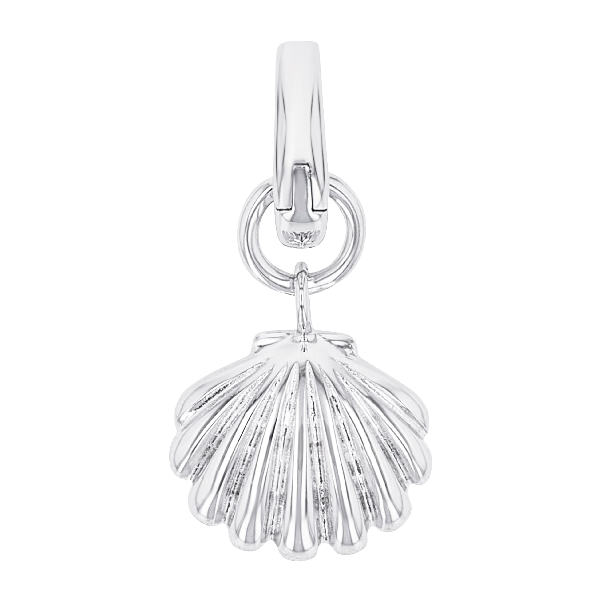 amor Charm 925 Sterling Silver Women Charms, 1.9 cm, Silver, Shell, Comes in Jewelry Gift Box, 2038507