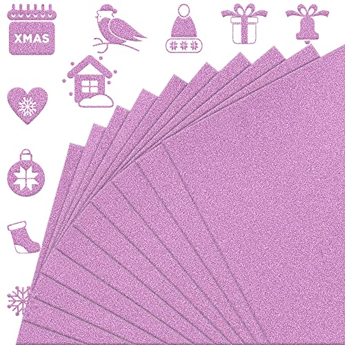 FEILIBAY 20 Sheets Pink Glitter Cardstock Paper