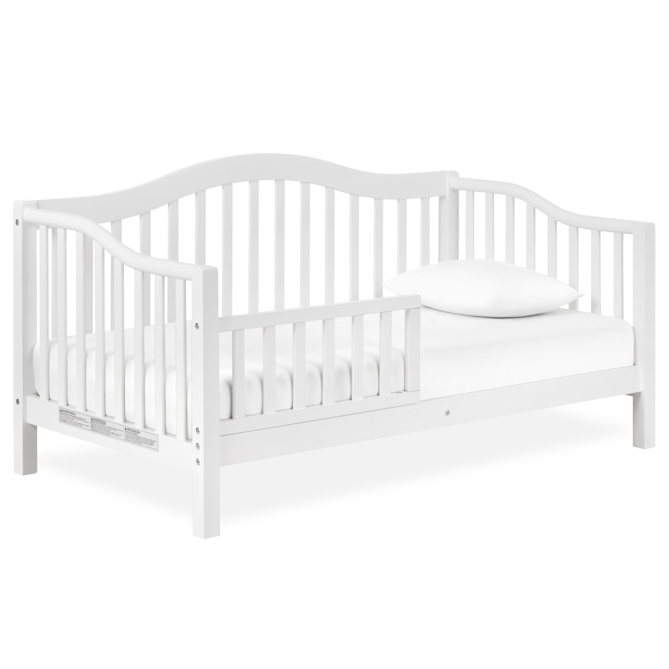 Dream On Me Austin Toddler Day Bed with Rails in White, Low to Floor Toddler Day Bed, Greenguard Gold & Baby Safety Alliance Certified, Non-Toxic