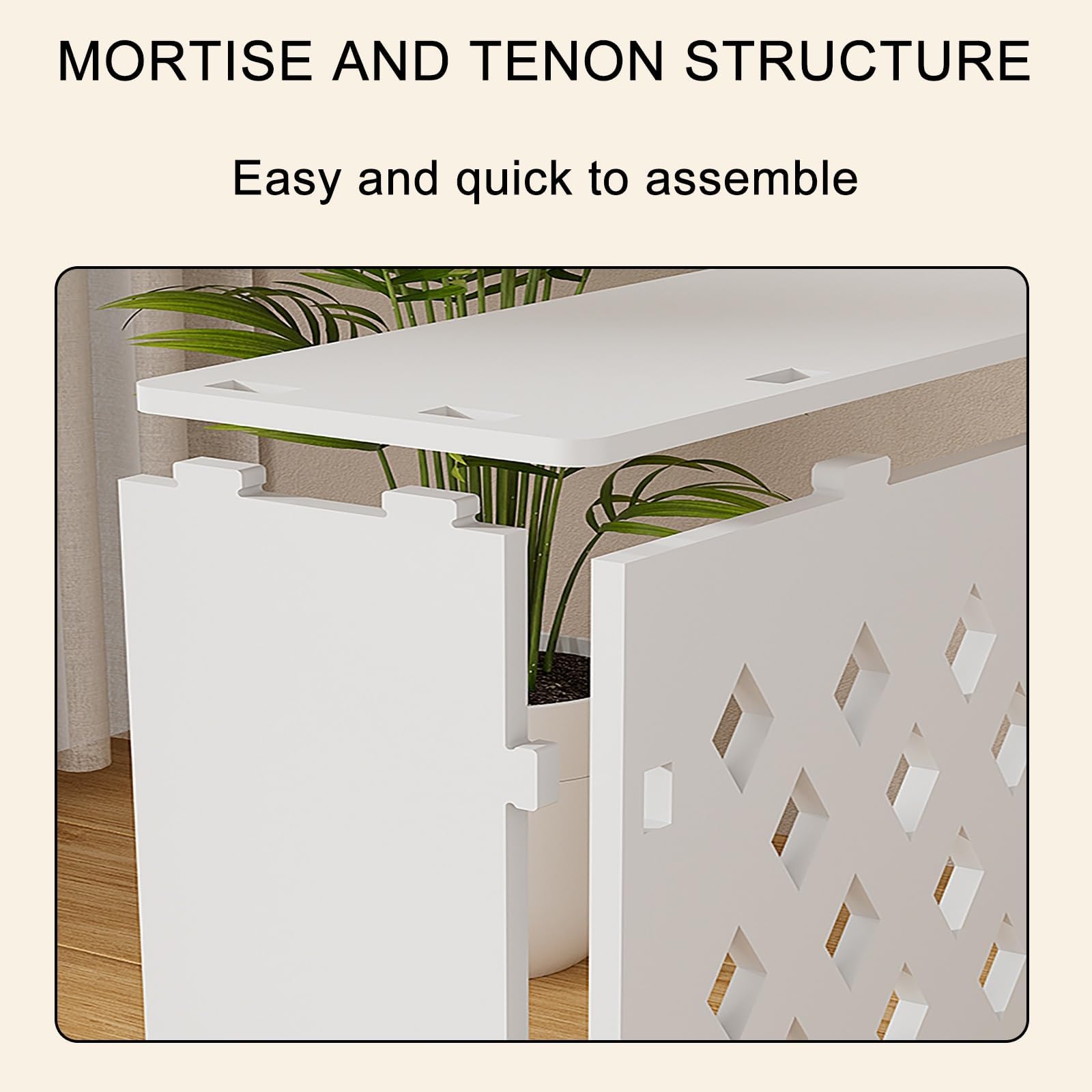 Generico Elegante e Moderno copritermosifone per Soggiorno, mobiletto riscaldante Decorativo con Facile Attacco a Scatto, Adatto a 60x70x20 cm/24x27x8 Pollici, Soluzione Funzionale per l'arredamento