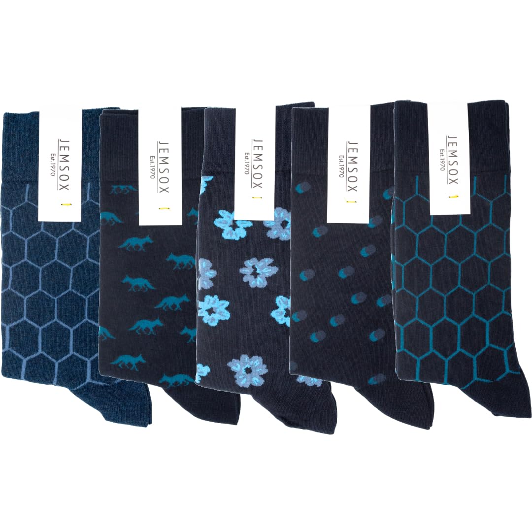 JEMSOX Men's    5-Pack  Blue Socks in Size 7/11, BrandAlley